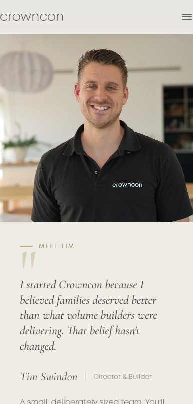 Crowncon website on mobile